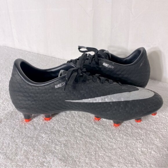 Nike Hypervenom Black W Silver Swoosh Soccer Cleats 7 - Picture 10 of 14